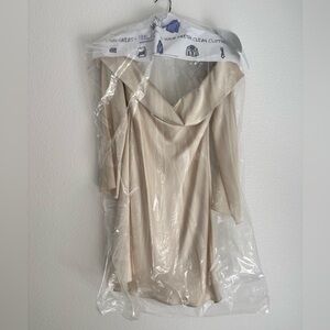 Reformation Cream Off-Shoulder Maxi Dress